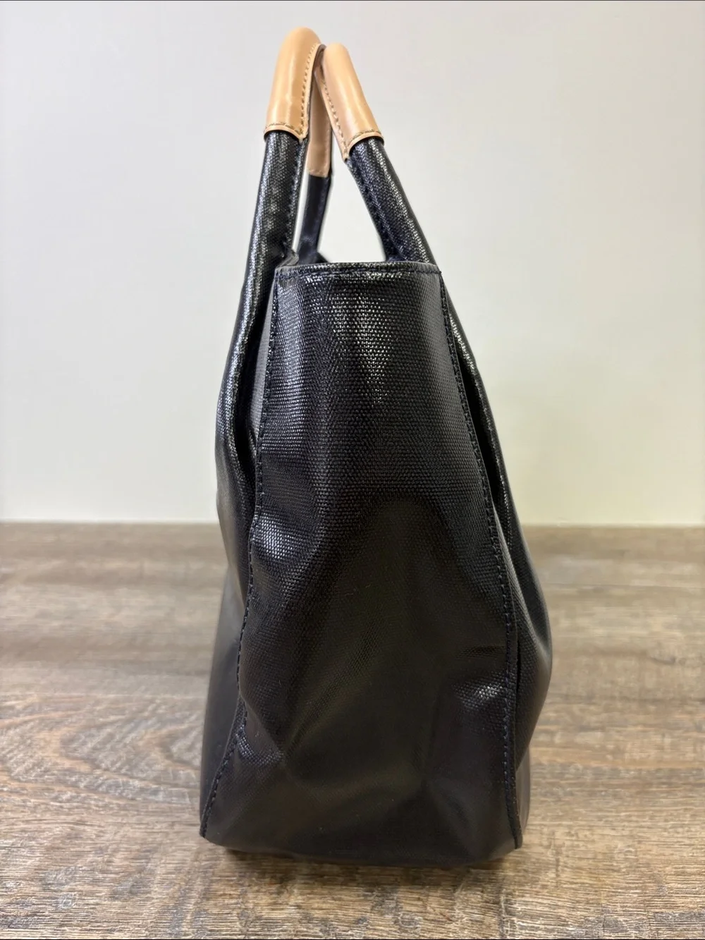 Kate Spade New York Fulton Street Satchel Black & Tan Leather Handle Tote
